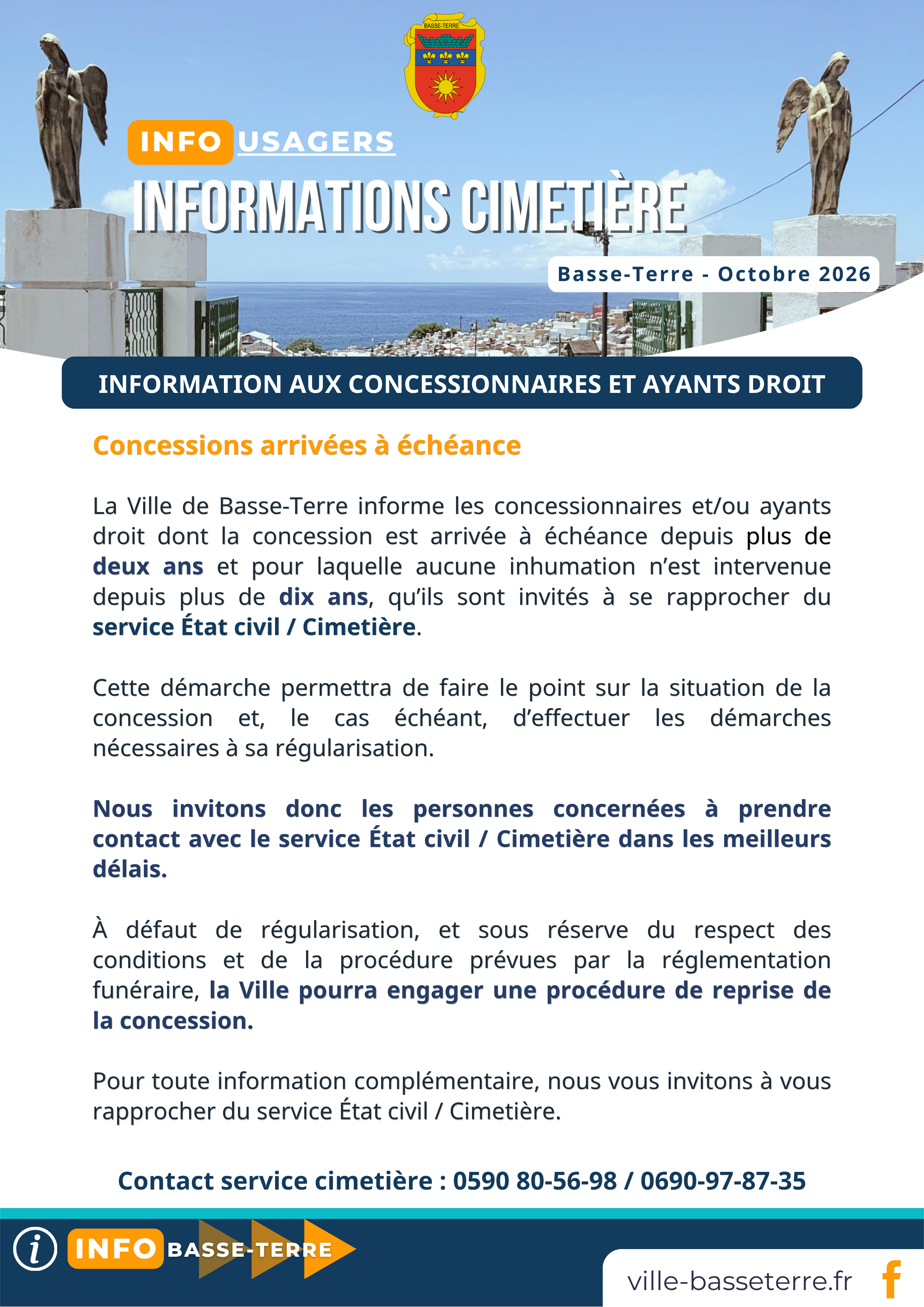 Info cimetière pour les concessionnaires ayants droits